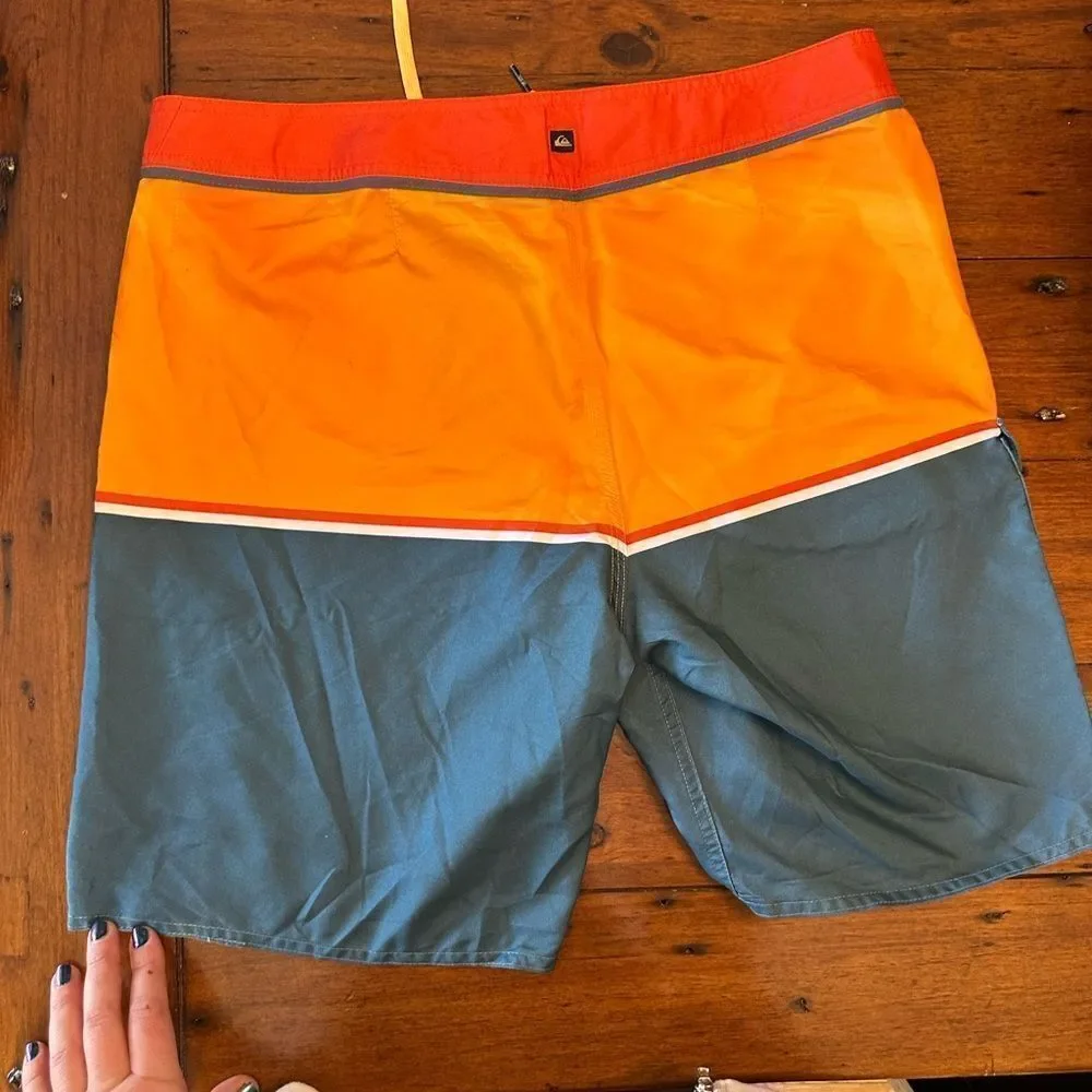 Quiksilver Orange and Blue Board Shorts Vibrant Swimwear